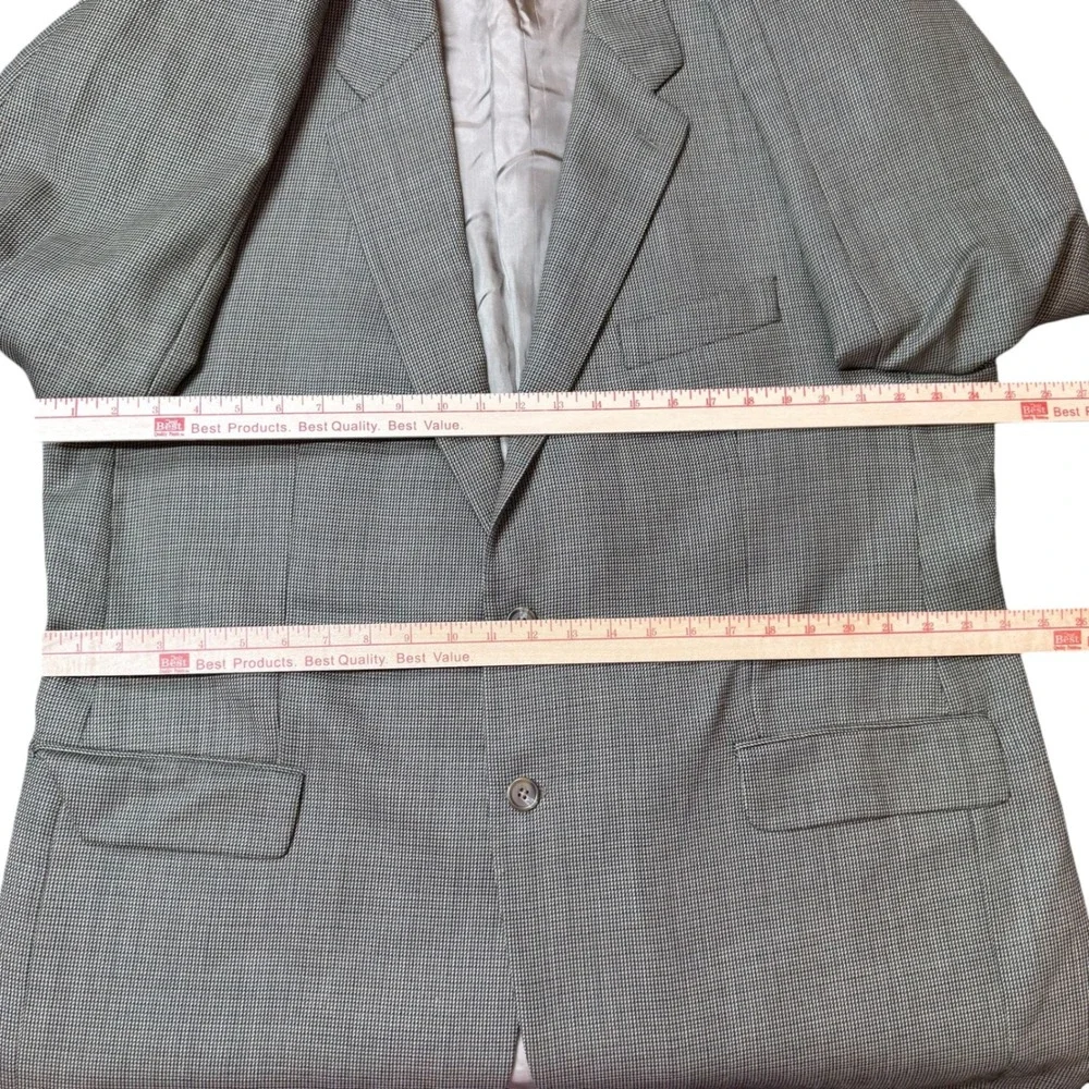 Vtg Lauren Ralph Lauren 100% Wool Houndstooth Sport Coat 48R Tan Made in Canada